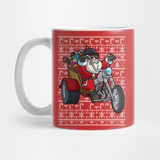 Santa Claus Riding Motorcycle Ugly Christmas Sweater Mug